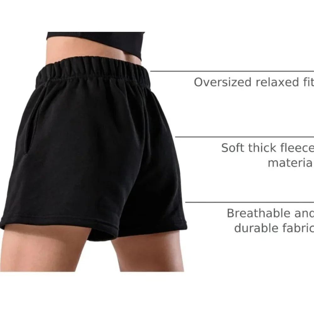 Kamo Black Fleece Sweat Shorts Size M, EUC